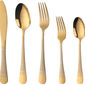 Buyer Star Flatware Cutlery Red 20 Pieces Silverware Set, Stainless Steel Titanium Colorful Utensils, Cutlery Set,Tableware Set, Reusable, Mirror Polished, Dishwasher Safe
