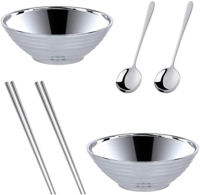 Buyerstar Stainless Steel Round Noodle Food Bowl Tableware for Hot Pot