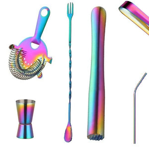 Buyer Star Cocktail Shaker Bar Set, 25oz Martini Shaker, 8-piece Bartender Kit Drink Bartender Stick Tool Set
