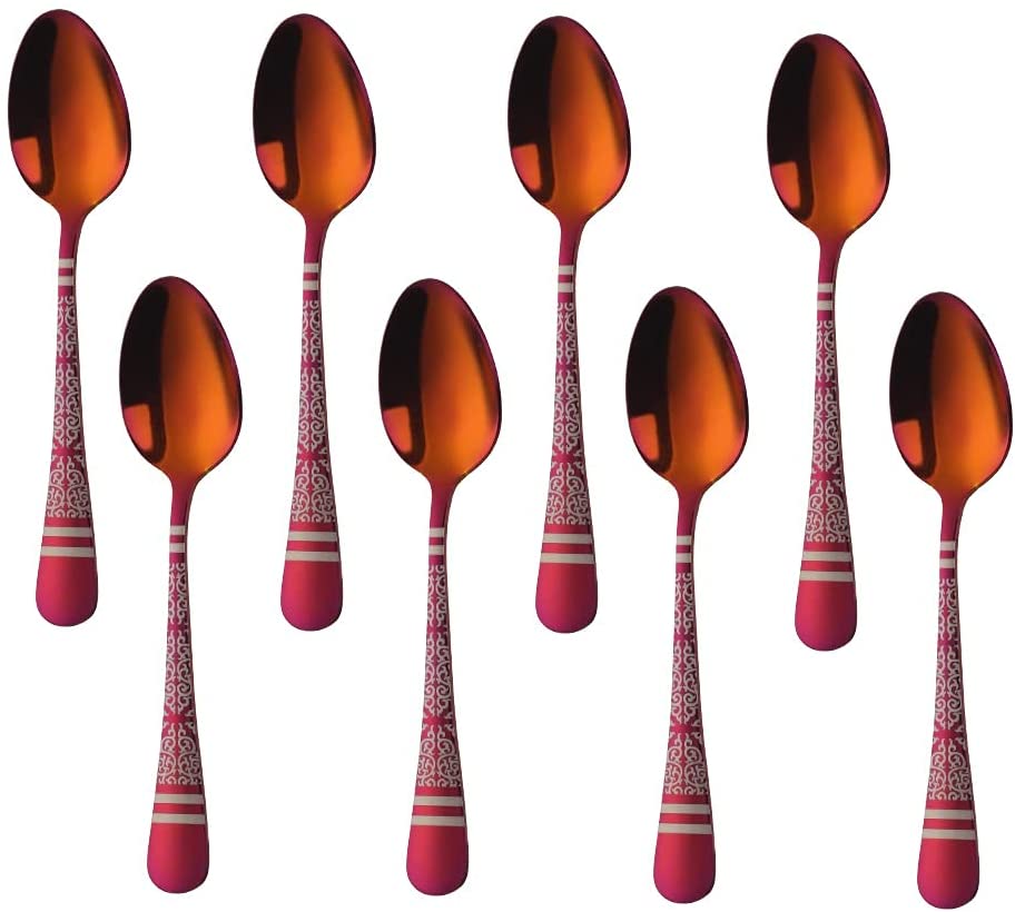 Buyer Star Espresso Spoons Set of 8,Cute Small Coffee Spoons, Stainless Steel Demitasse Spoons for Tea, Dessert Appetizer Mini Coffee Spoon Stainless Steel Teaspoons, 5.5-inch (Black)