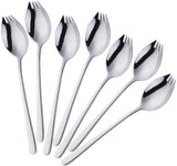 Buyer Star Sporks Metal 7-pack 18/8 Stainless Steel Sporks for Everyday Household Use, 7.6-Inch / 1.6-Ounce/Ice Cream Spoon & Salad Forks, Fruit Appetizer Dessert (Rainbow)