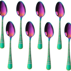 Buyer Star Espresso Spoons Set of 8,Cute Small Coffee Spoons, Stainless Steel Demitasse Spoons for Tea, Dessert Appetizer Mini Coffee Spoon Stainless Steel Teaspoons, 5.5-inch (Black)