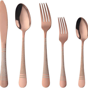 Buyer Star Flatware Cutlery Red 20 Pieces Silverware Set, Stainless Steel Titanium Colorful Utensils, Cutlery Set,Tableware Set, Reusable, Mirror Polished, Dishwasher Safe