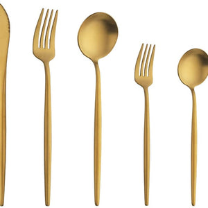 Buyer Star 30-Piece Rainbow Set Stainless Steel Flatware Cutlery Set Matte Polish Kitchen Utensils