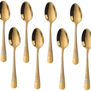 Buyer Star Espresso Spoons Set of 8,Cute Small Coffee Spoons, Stainless Steel Demitasse Spoons for Tea, Dessert Appetizer Mini Coffee Spoon Stainless Steel Teaspoons, 5.5-inch (Black)