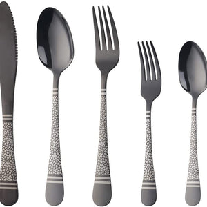 Buyer Star Flatware Cutlery Red 20 Pieces Silverware Set, Stainless Steel Titanium Colorful Utensils, Cutlery Set,Tableware Set, Reusable, Mirror Polished, Dishwasher Safe