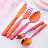 Wholesale Cheap Stainless Steel Modern Dinnerware Magic Red Cutlery Restaurant Wedding