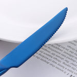 Manufacturing Wholesale Cheap Price Cutlery Set Blue Tableware for Restaurant