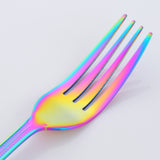 New Design Stainless Metal Tableware Sets Rainbow Color for Party Wedding