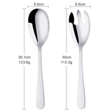 Buyer Star Long Salad Spoon and Fork 2 Pcs Colorful Tableware Sets 304 Stainless for Restaurant