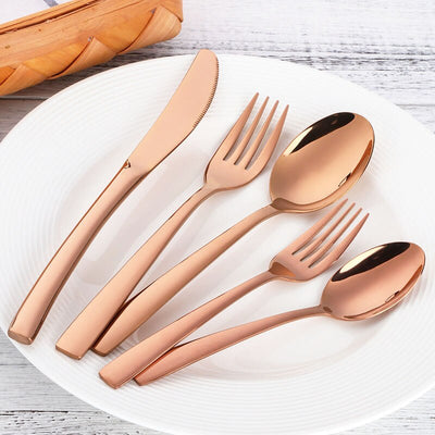 5pcs/Set Silverware Sets Stainless Steel Forks Knives Spoons Cutlery Sets