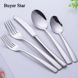 5pcs/Set Silverware Sets Stainless Steel Forks Knives Spoons Cutlery Sets