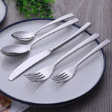 5pcs/Set Silverware Sets Stainless Steel Forks Knives Spoons Cutlery Sets