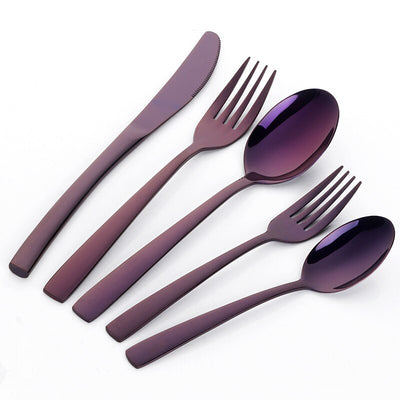 5pcs/Set Silverware Sets Stainless Steel Forks Knives Spoons Cutlery Sets