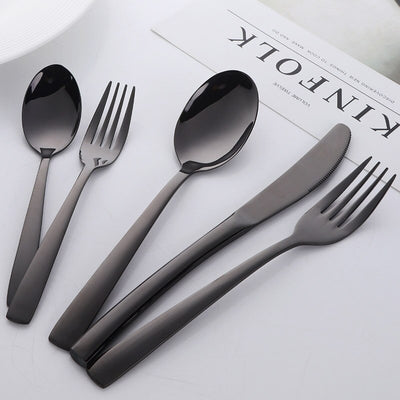 5pcs/Set Silverware Sets Stainless Steel Forks Knives Spoons Cutlery Sets