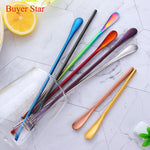 New Style Stainless Steel Colorful Coffee Scoops Cocktail Stirring Spoon Drink Mixing Spoons