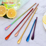 New Style Stainless Steel Colorful Coffee Scoops Cocktail Stirring Spoon Drink Mixing Spoons