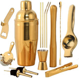 Buyer Star Bar Tool Set Gold Stainless Steel Home Bartending Kit and Martini Cocktail Shaker Set