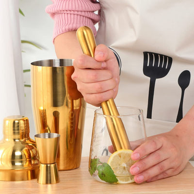 Buyer Star Bar Tool Set Gold Stainless Steel Home Bartending Kit and Martini Cocktail Shaker Set