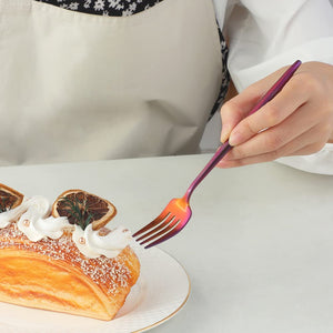 Buyer Star 30-Piece Rainbow Set Stainless Steel Flatware Cutlery Set Matte Polish Kitchen Utensils