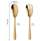 Buyer Star Snake Skin Design Long Salad Spoon Fork 2Pcs Tableware Sets 304 Stainless