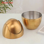 Buyerstar Gold Mini Metal Waste Bin Desktop Garbage Basket