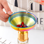 Buyerstar Stainless Steel Oil Funnel with Removable Strainer Rainbow Cone Funnel