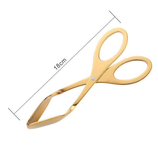 Buyer Star Kitchen Tongs Stainless Steel Food Tongs Golden Bread Clamp Salad Clip