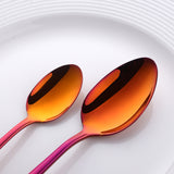 Magic Red Colorful Tableware Sets Edge Smooth Cutlery for Restaurant