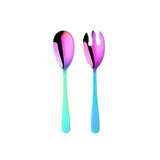 Buyerstar Stainless Steel Big Salad Spoon Fork Colorful Flatware Serving Set Titanium Plated