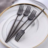 Support OEM ODM Cheap Price Stainless Steel Black Flatware Party Tableware Set