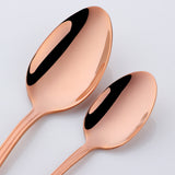 Accept Customer LOGO Tableware Sets Mirror Polished Cutlery Rose Gold Color