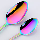 New Design Stainless Metal Tableware Sets Rainbow Color for Party Wedding