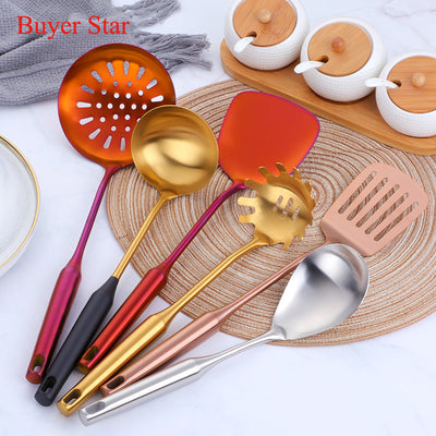 6pcs Kitchen tools stainless steel cooking kitchenware Utensils set spoon,soup ladle,spatula