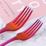 Stainless Steel Dinnerware Colorful Magic Red Cutlery Restaurant Wedding