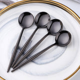 Support OEM ODM Cheap Price Stainless Steel Black Flatware Party Tableware Set