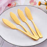 Amazon Hot Sale 304 Stainless Steel Salad Butter Knife Mirror Polish Colorful Tableware Sets for Bar Wedding