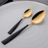 Factory Wholesale 304 Stainless Steel Modern Dinnerware Black Gold Cutlery