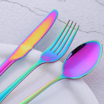 304 Stainless Steel Tableware Sets Rainbow Color Accept Customized