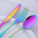 304 Stainless Steel Tableware Sets Rainbow Color Accept Customized