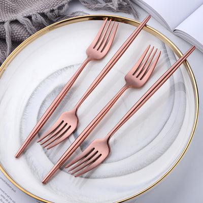 Manufacturer Cheap Price Stainless Steel Rose Gold Flatware Kitchen Party Tableware Set