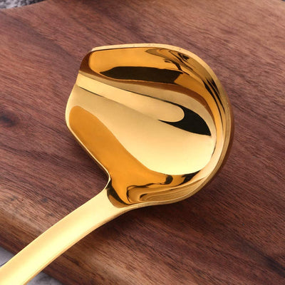 Buyer Star Gravy Ladle gold drizzle spoon with spout stainless steel kitchen utensils sauce ladlecooking utensils with mirror polish dishwasher safe,8.6 inch