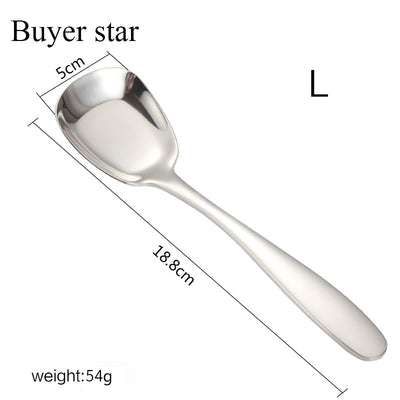 Mirror Polishing Edge Smooth Tableware Flat Spoon Silver Cutlery Sets