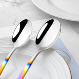 Bulk Sale 304 Stainless Steel Tableware Gradated Rainbow Mirror Polish Flatware for Party Bar