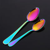 304 Stainless Steel Mirror Polish Cutlery Sets Rainbow Colorful Flatware