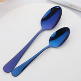 Accept OEM ODM Tableware Sets Blue Color Flatware Mirror Polish