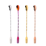 Buyerstar Bar Spoon Stainless Steel Mixing Spoons Spiral Pattern Bar Cocktail Shaker Spoon