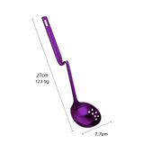 1Pc Stainless Steel Soup Spoon Colander  V-Shape Spoon Strainer Kitchen Utensil Skimmer 8 Colors