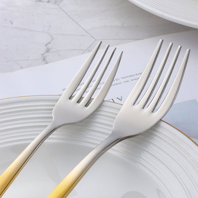 304 Stainless Steel Tableware Mirror Polish Gradated Gold Flatware for Wedding Party Bar