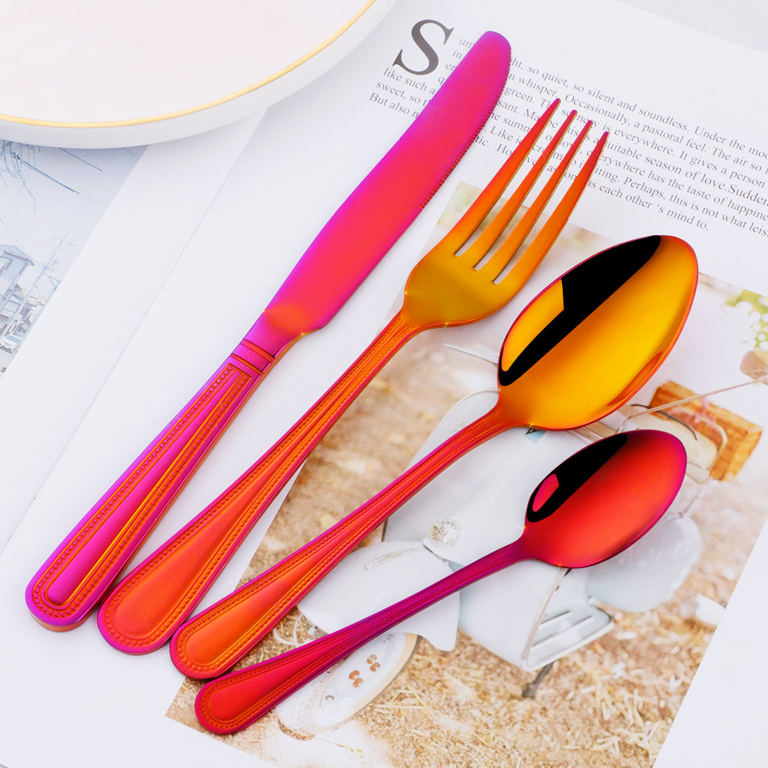 Buyer star Stainless Steel Flatware Set Kitchen Utensil Set Service for Home and Restaurant
